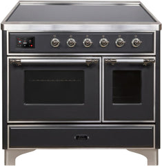 Majestic II 40 Inch Electric Freestanding Range in Matte Graphite with Chrome Trim