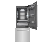 ZLINE 30 in. 16.1 cu. ft. Built-In Bottom Freezer Refrigerator with Water Dispenser and Ice Maker in Stainless Steel with Graphite Gray Interior (GRBIV-304-30)