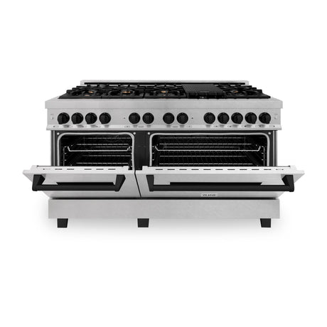 ZLINE Autograph Edition 60 in. 7.4 cu. ft. Dual Fuel Range with Gas Stove and Electric Oven in DuraSnow Stainless Steel with Accents (RASZ-SN-60)