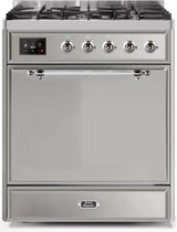 Majestic II 30 Inch Dual Fuel Liquid Propane Freestanding Range in Stainless Steel with Chrome Trim