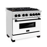 ZLINE Autograph Edition 36" 4.6 cu. ft. Dual Fuel Range with Gas Stove and Electric Oven in Stainless Steel with White Matte Door and Accents (RAZ-WM-36) [Color: Matte Black]