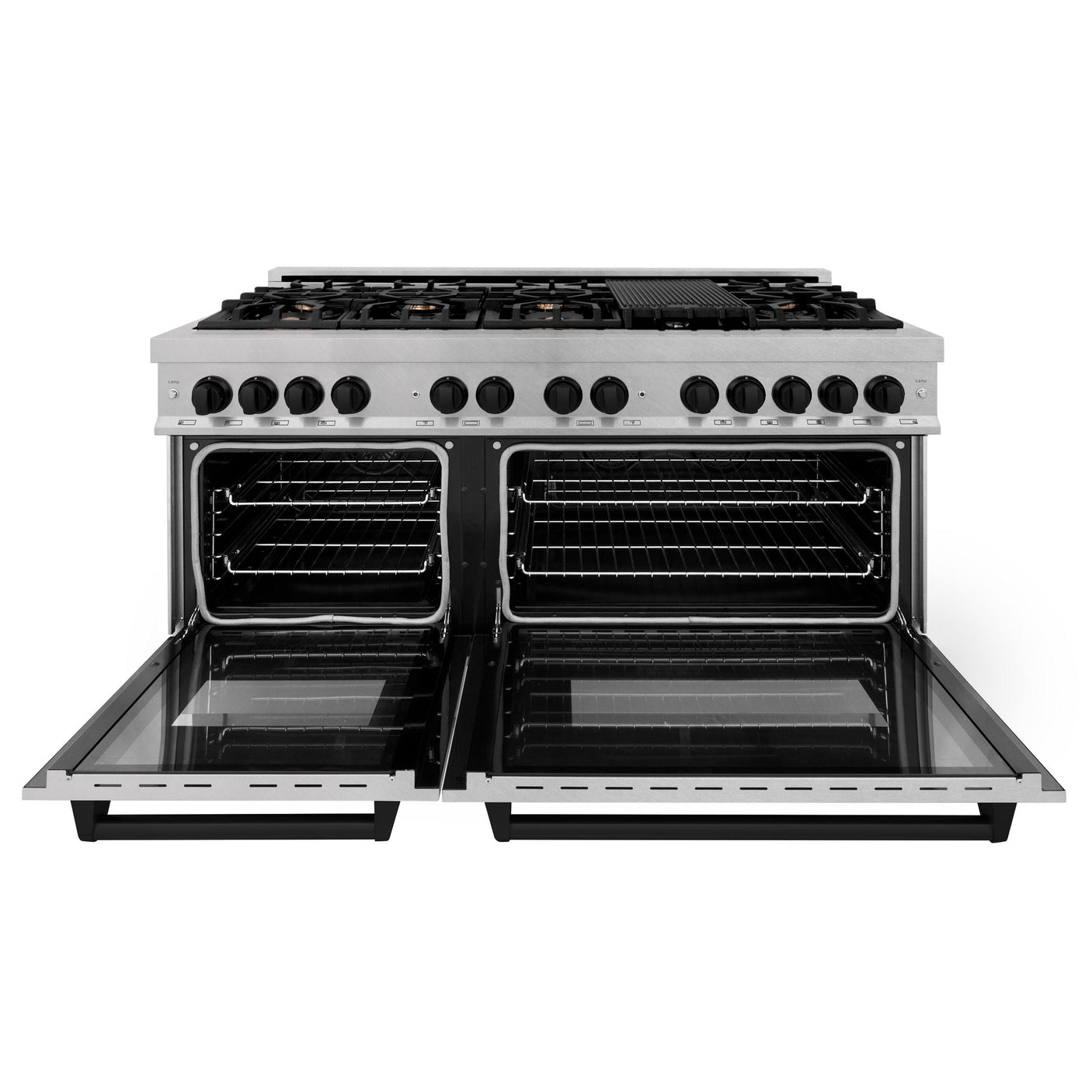 ZLINE Autograph Edition 60 in. 7.4 cu. ft. Dual Fuel Range with Gas Stove and Electric Oven in DuraSnow Stainless Steel with Accents (RASZ-SN-60)