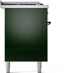 Nostalgie II 60 Inch Dual Fuel Natural Gas Freestanding Range in Emerald Green with Bronze Trim