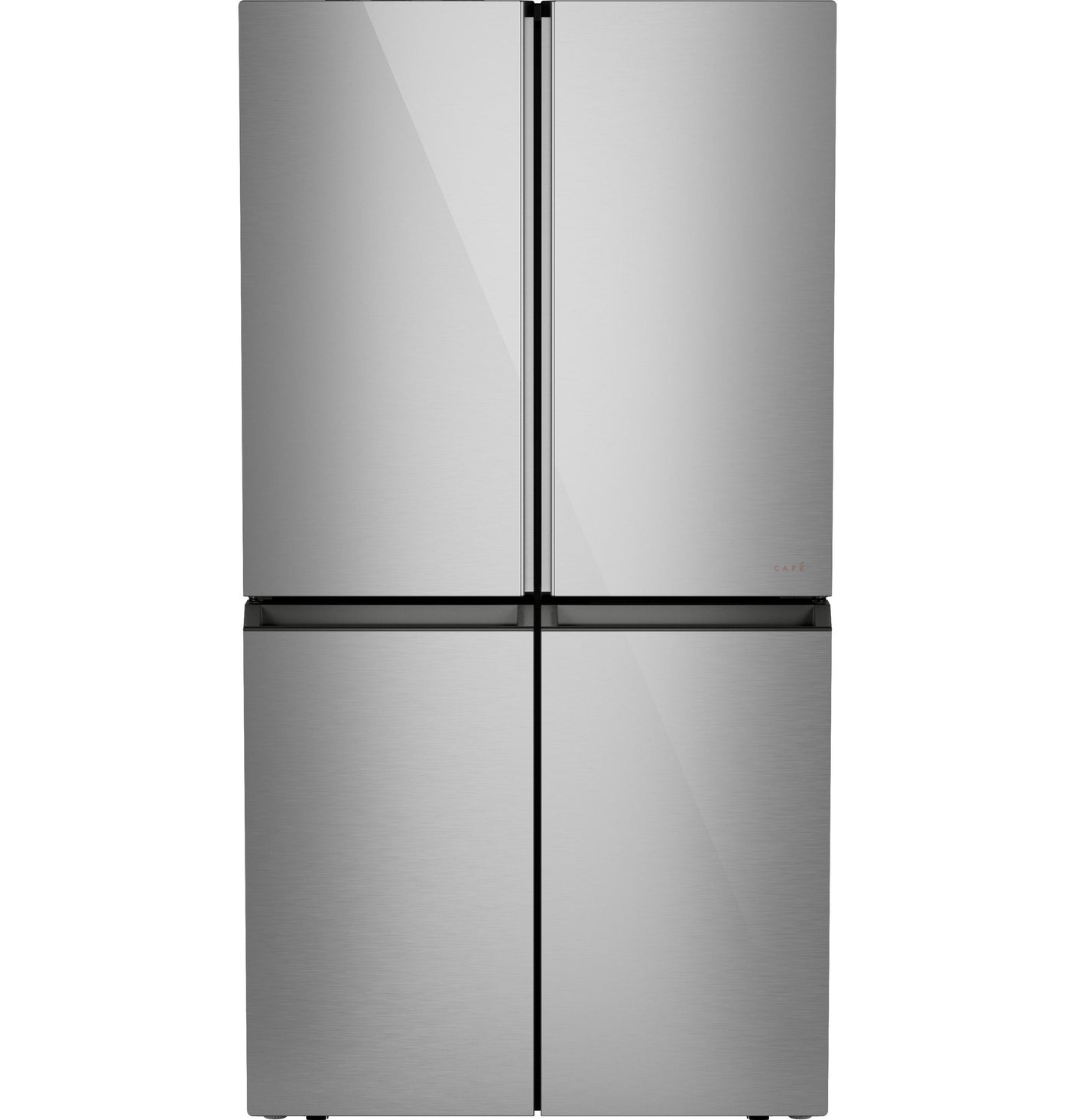 Café™ ENERGY STAR® 22.9 Cu. Ft. Smart Counter-Depth Quad-Door Refrigerator in Platinum Glass with Dual-Dispense AutoFill Pitcher