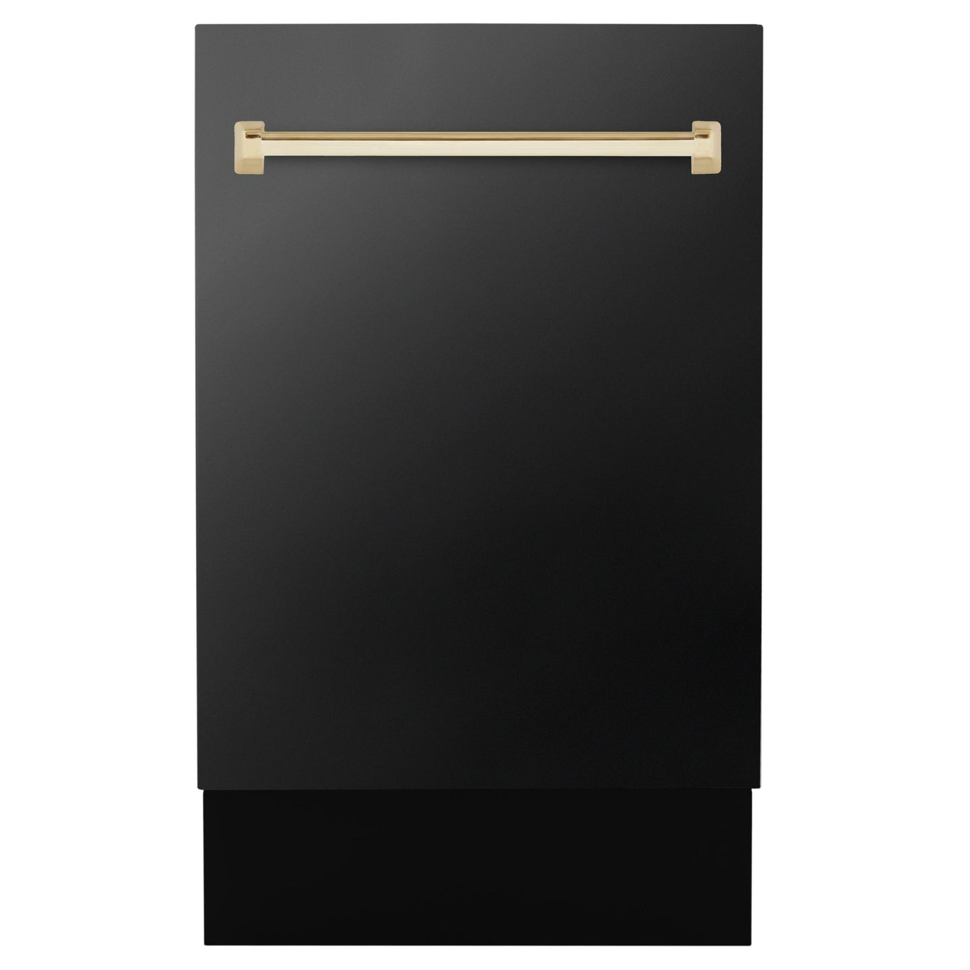 ZLINE Autograph Edition 18 Compact 3rd Rack Top Control Dishwasher in Black Stainless Steel with Accent Handle, 51dBa (DWVZ-BS-18) [Color: Gold]