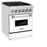 ZLINE 24 in. Professional Dual Fuel Range with Color Door Options (RA24) [Color: White Matte]