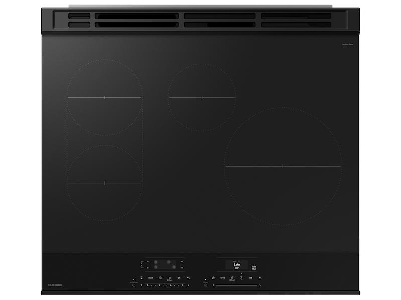 Bespoke 6.3 cu. ft. Smart Slide-In Induction Range with Ambient Edge Lighting™ & Air Sous Vide in Matte Black Steel