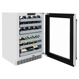 ZLINE 24 In. Touchstone Wine Cooler with Stainless Steel Glass Door and Matte Black Handle (RWDOZ-GS-24-MB)