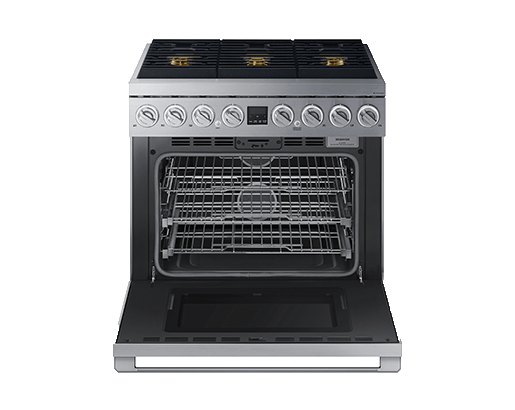 Transitional 36" Dual-Fuel Range, Silver Stainless Steel, Natural Gas/Liquid Propane