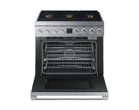 Transitional 36" Dual-Fuel Range, Silver Stainless Steel, Natural Gas/Liquid Propane