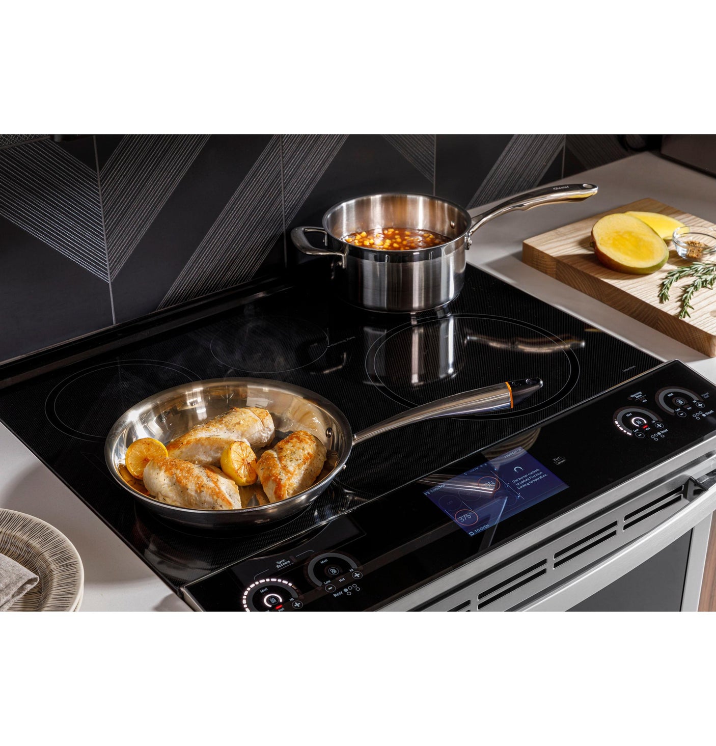 GE Profile™ 30" Smart Slide-In Fingerprint Resistant Front-Control Induction and Convection Range with No Preheat Air Fry