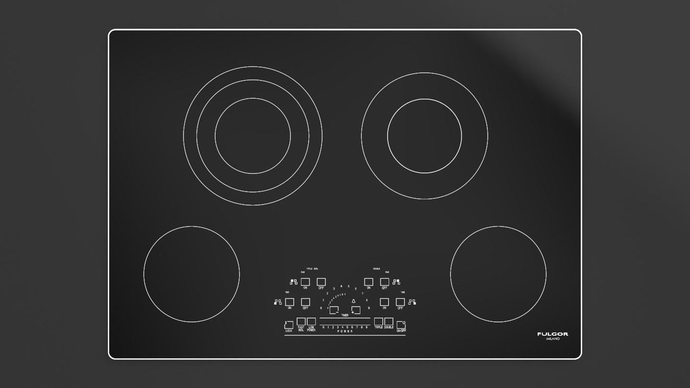 30" RADIANT COOKTOP WITH BRUSHED ALUMINUM TRIM