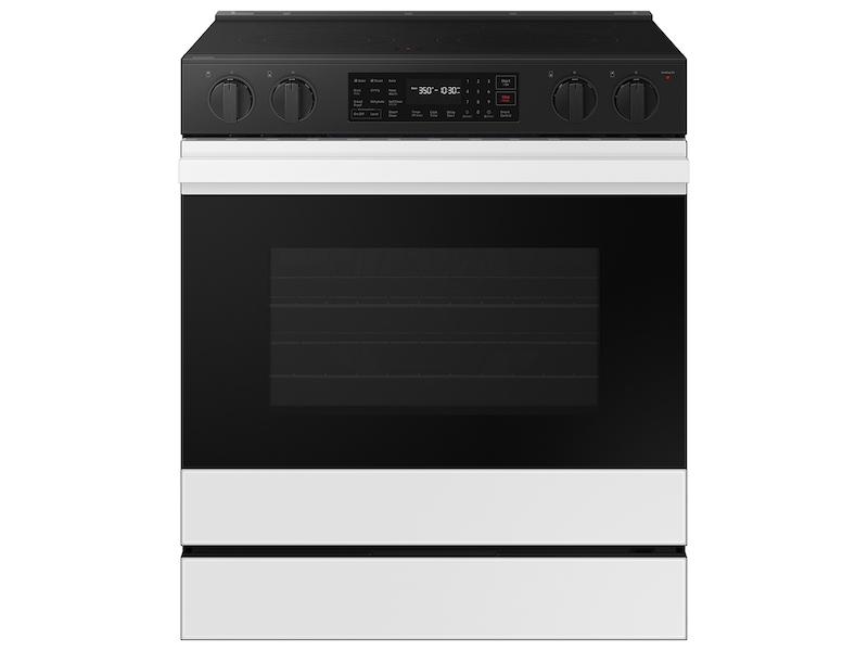 Bespoke 6.3 cu. ft. Smart Slide-In Electric Range with Air Fry & Precision Knobs in White Glass