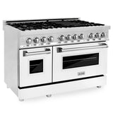 ZLINE 48 in. Dual Fuel Range with Gas Stove and Electric Oven in Stainless Steel (RA48) [Color: White Matte]