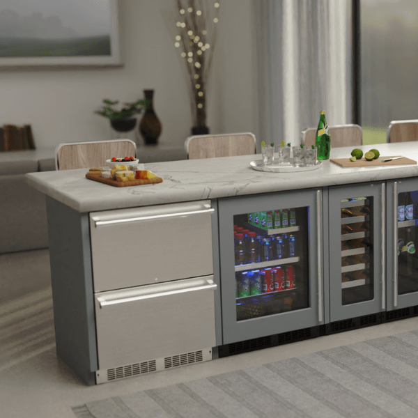 24-In Professional Built-In Refrigerated Drawers With Adjustable Dividers with Door Style - Stainless Steel, Lock - Yes