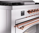 Nostalgie II 60 Inch Dual Fuel Natural Gas Freestanding Range in Stainless Steel with Copper Trim