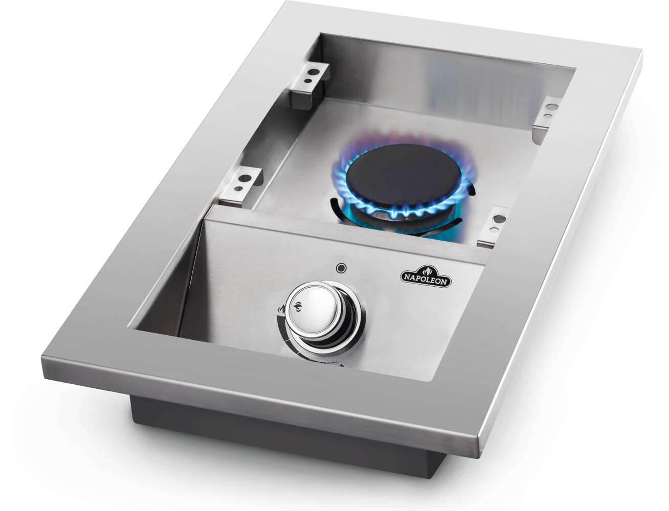 Built-in 500 Series Single Range Top Burner with Stainless Steel Cover , Natural Gas, Stainless Steel