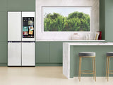 Bespoke Counter Depth 4-Door Flex™ Refrigerator (23 cu. ft.) with AI Family Hub™+ and AI Vision Inside™ in White Glass