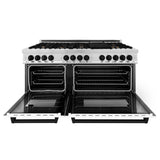 ZLINE Autograph Edition 60" 7.4 cu. ft. Dual Fuel Range with Gas Stove and Electric Oven in Stainless Steel with White Matte Door and Accents (RAZ-WM-60) [Color: Matte Black]