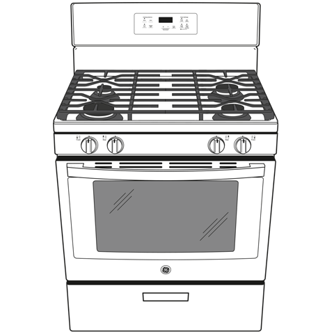 GE® 30" Free-Standing Gas Range