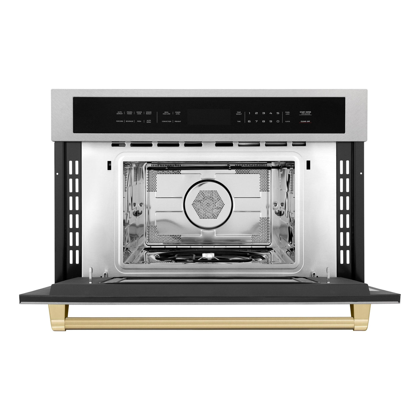 ZLINE 30" Autograph Microwave Oven in DuraSnow Stainless with Champagne Bronze Accents (MWOZ-30-SS-CB)