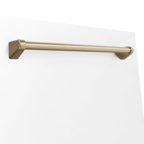 ZLINE 24 in. Autograph Edition Monument Dishwasher Panel with Champagne Bronze Handle in Color Options (DPMTZ-24-CB) [Color: White Matte with Champagne Bronze Handle]