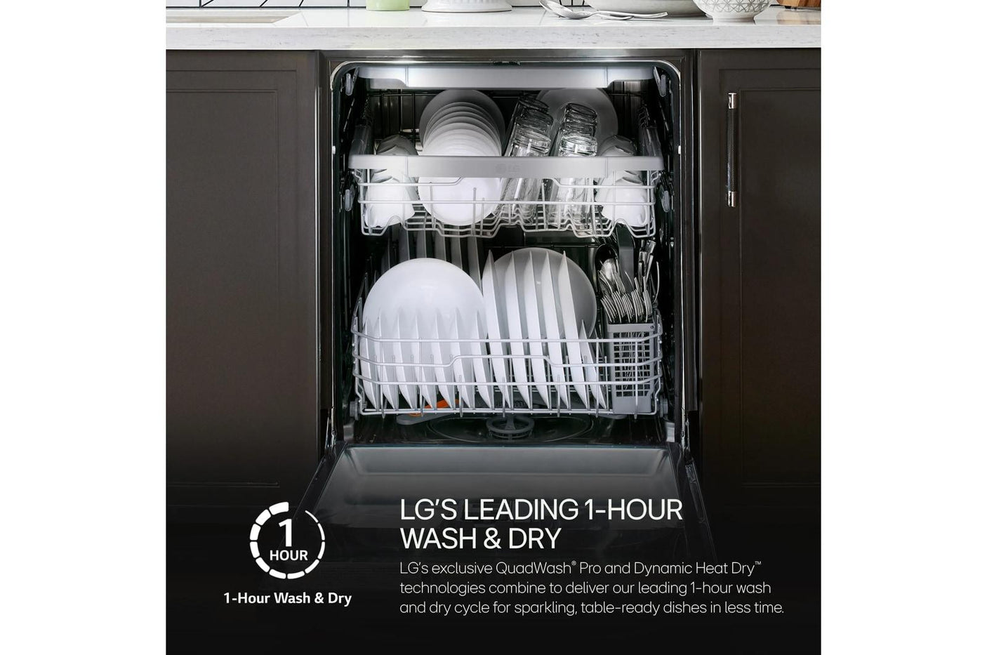 Top-Control Dishwasher with 1-Hour Wash & Dry, QuadWash® Pro, and Dynamic Heat Dry™