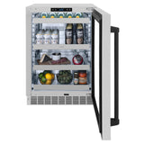 ZLINE Autograph Edition 24 in. Touchstone 151 Can Beverage Fridge With DuraSnow' Stainless Steel Glass Door And Matte Black Handle (RBSOZ-SN-24-MB)