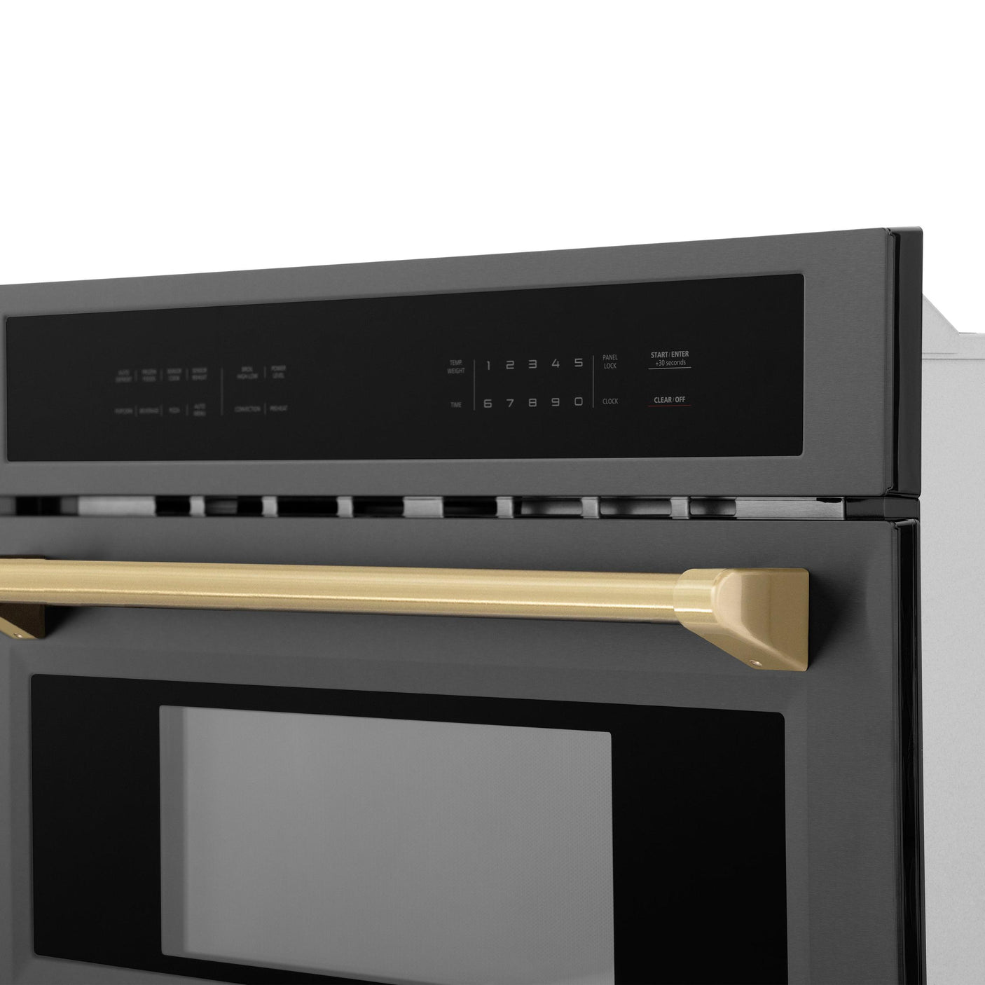 ZLINE Autograph Edition 30? 1.6 cu ft. Built-in Convection Microwave Oven in Black Stainless Steel and Champagne Bronze Accents (MWOZ-30-BS-CB)