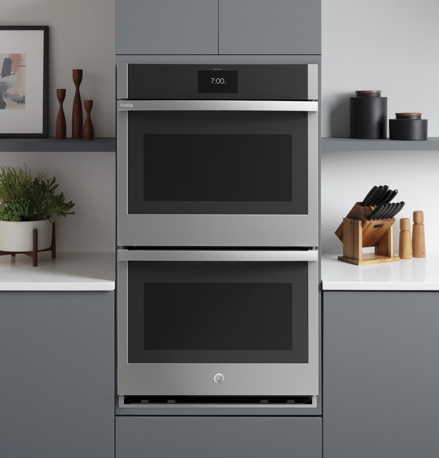 GE Profile™ 30" Smart Built-In Convection Double Wall Oven with No Preheat Air Fry and Precision Cooking