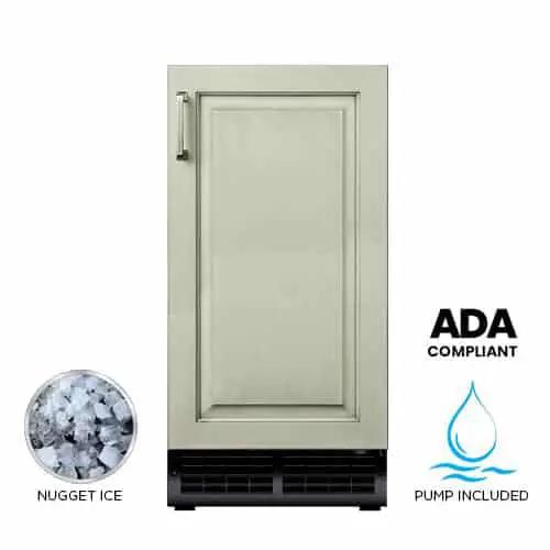 15" Nugget Ice Maker Panel Ready w Pump ADA Height