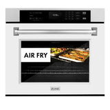 ZLINE 30 in. Professional True Convection Single Wall Oven with Air Fry and Self Clean in DuraSnow' Stainless Steel with White Matte Door (WASS-WM-30)