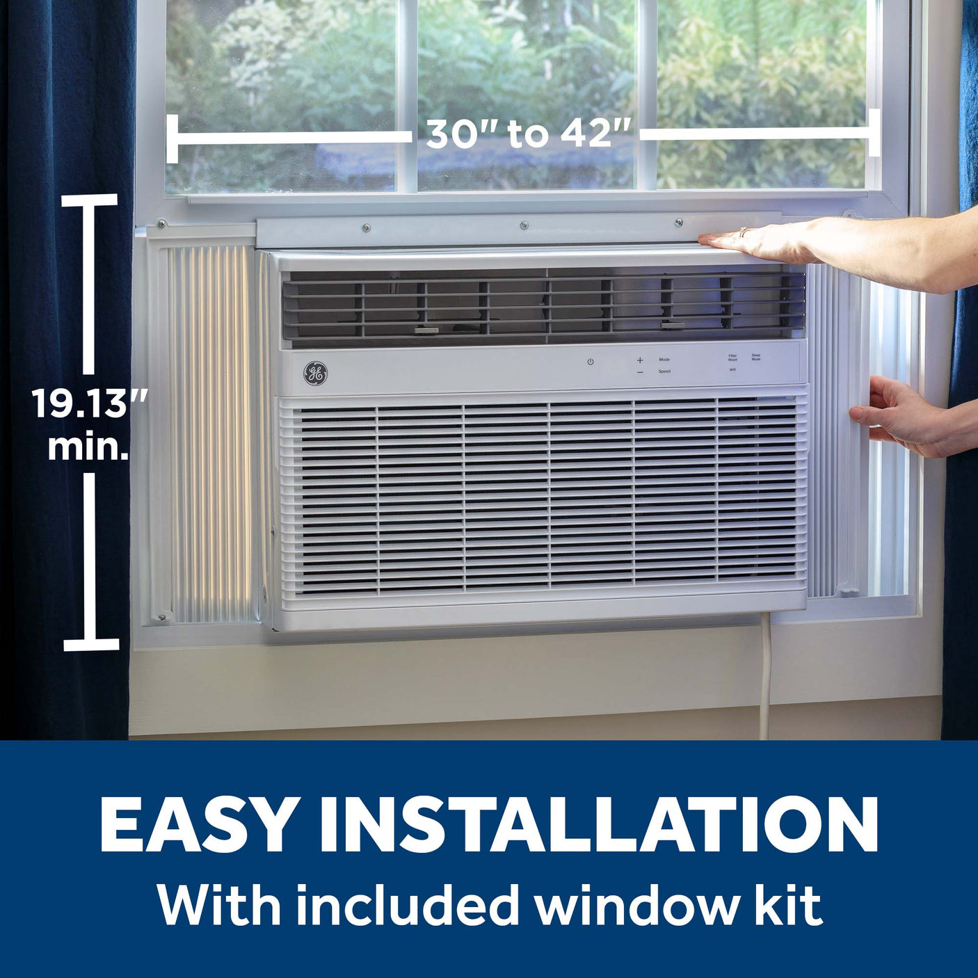 GE® 18,000 BTU Smart Heat/Cool Electronic Window Air Conditioner for Extra-Large Rooms up to 1000 sq. ft.