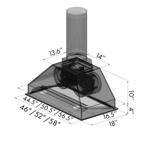 ZLINE Ducted Wall Mount Range Hood Insert in Stainless Steel (698)