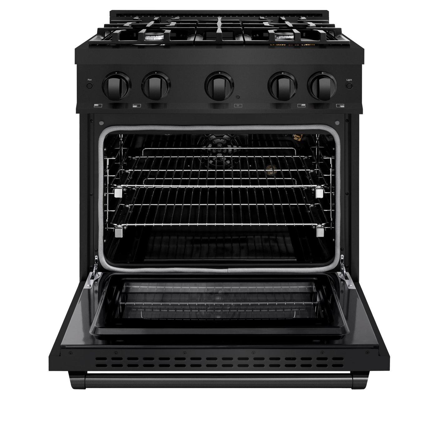 ZLINE 30 in. 4.2 cu. ft. Select Gas Range with 4 Burner Cooktop and Convection Gas Oven in Black Stainless Steel (HGRB-30)