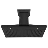 ZLINE Ducted Vent Wall Mount Range Hood in Black Stainless Steel with Built-in ZLINE CrownSound Bluetooth Speakers (BSKBNCRN-BT)