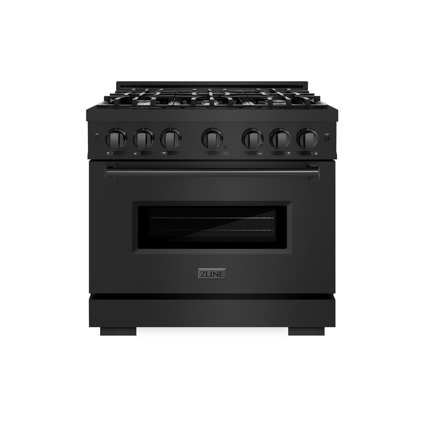 ZLINE 36 in. 5.2 cu. ft. Classic Gas Range with 6 Burner Cooktop and Convection Gas Oven in Black Stainless Steel (CGRB-36)