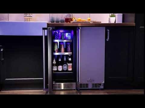 15-In Professional Built-In Beverage Center with Door Style - Stainless Steel Frame Glass, Door Swing - Left