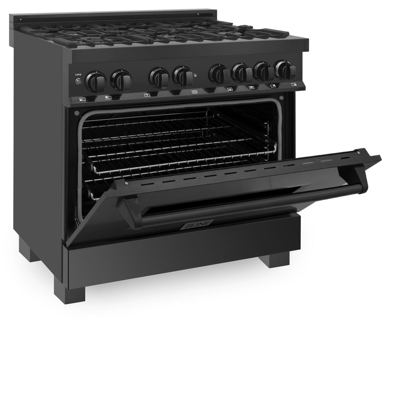 ZLINE 36 in. Black Stainless 4.6 cu.ft. 6 Gas Burner/Electric Oven Range (RAB-36)