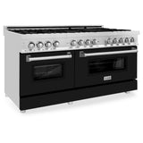 ZLINE 60 in. 7.4 cu. ft. Dual Fuel Range with Gas Stove and Electric Oven in Stainless Steel with Color Options (RA60) [Color: Blue Gloss]