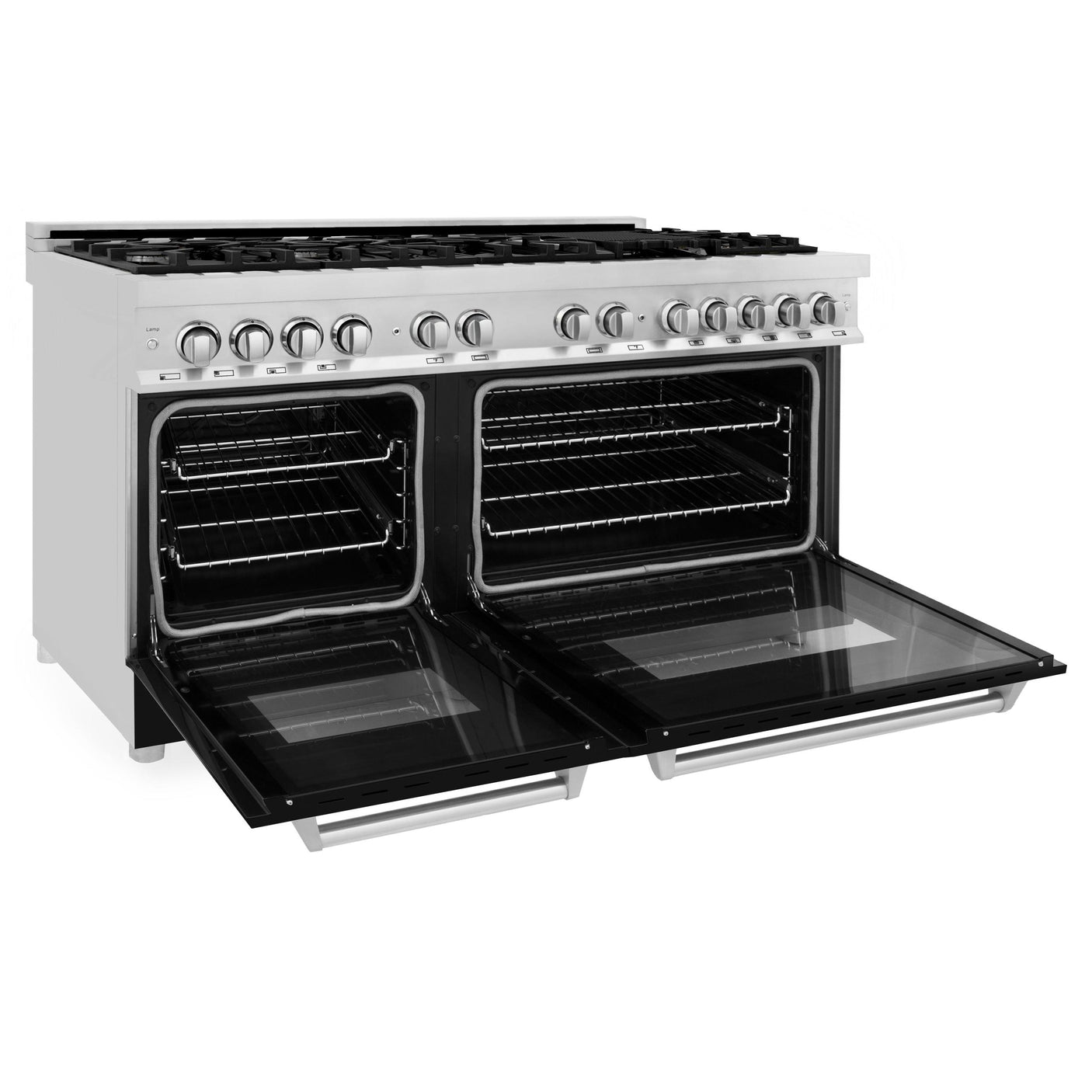 ZLINE 60 in. 7.4 cu. ft. Dual Fuel Range with Gas Stove and Electric Oven in Stainless Steel with Color Options (RA60) [Color: Black Matte]