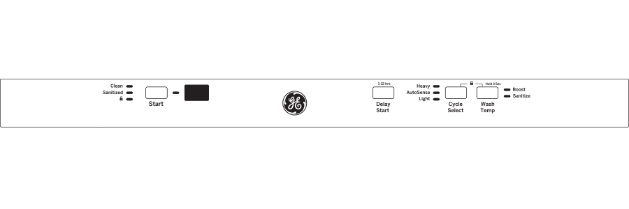 GE® ENERGY STAR® ADA Compliant Stainless Steel Interior Dishwasher with Sanitize Cycle