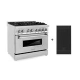 ZLINE 36 in. 4.6 cu. ft. Electric Oven and Gas Cooktop Dual Fuel Range with Griddle in Stainless Steel (RA-GR-36)