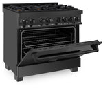 ZLINE 36 in. Black Stainless 4.6 cu.ft. 6 Gas Burner/Electric Oven Range (RAB-BR-36)