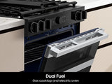 Bespoke Smart Slide-In Dual Fuel Range 6.3 cu. ft. with Flex Duo™ & Illuminated Precision Knobs in Stainless Steel