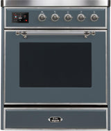 Majestic II 30 Inch Electric Freestanding Range in Blue Grey with Chrome Trim