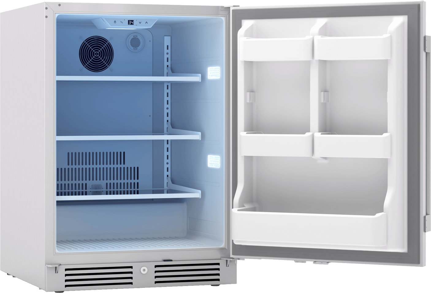 Presrv Refrigerator, 24in Compact, Outdoor SS, Reversible, Lock, 1 Zone