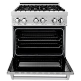 ZLINE 30 in. 4.0 cu. ft. Dual Fuel Range with Gas Stove and Electric Oven in All DuraSnow Stainless Steel with Color Door Options (RAS-SN-30) [Color: DuraSnow Stainless Steel]