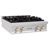 ZLINE 30 In. Autograph Edition Rangetop in Stainless Steel with Gold Accents (RTZ-30-G)