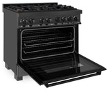 ZLINE 36 in. Black Stainless 4.6 cu.ft. 6 Gas Burner/Electric Oven Range (RAB-BR-36)